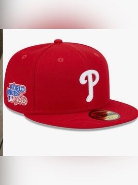 Red Philadelphia Phillies MLB Fitted Cap size 7 medium men’s